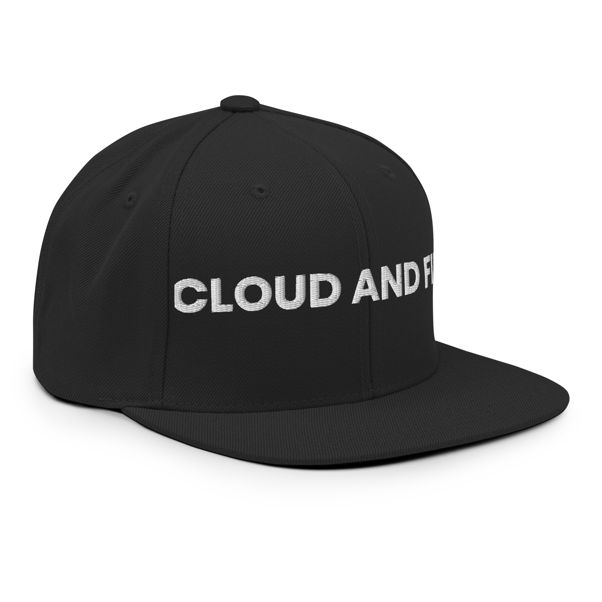 CLOUD AND FIRE Typeface Snapback Hat