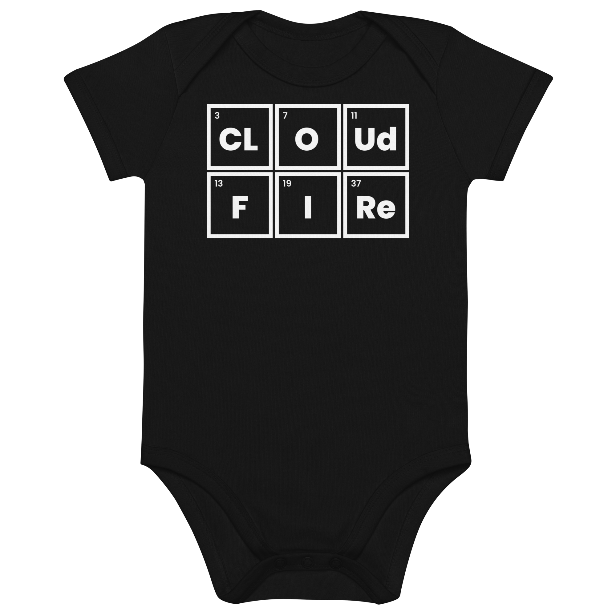 CLOUD AND FIRE Logo - Organic Cotton Baby Bodysuit