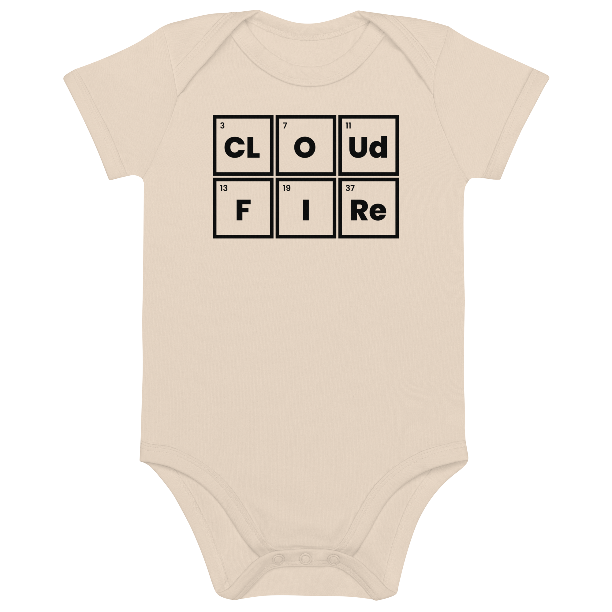 CLOUD AND FIRE Logo - Organic Cotton Baby Bodysuit