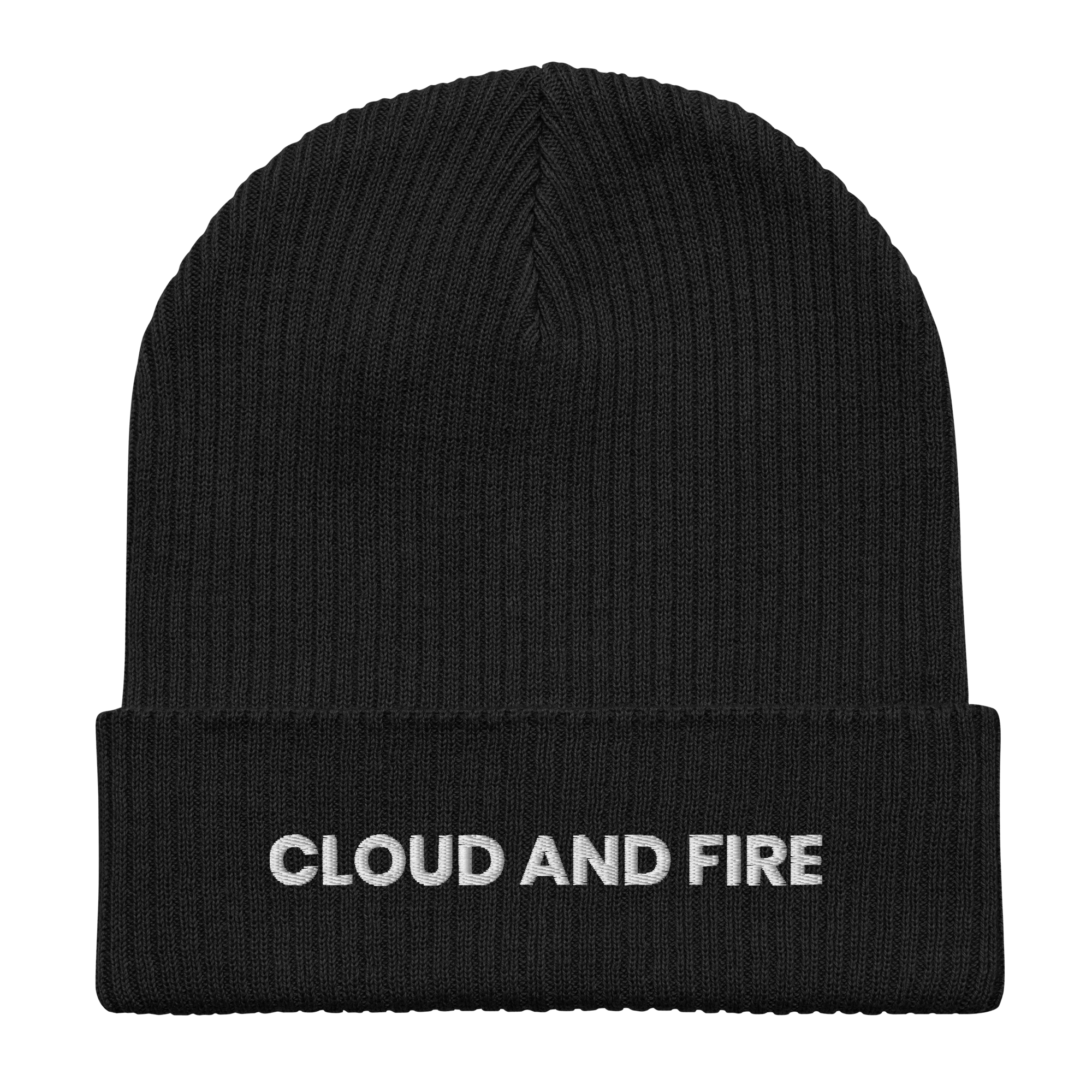 CLOUD AND FIRE Typeface Organic Ribbed Beanie