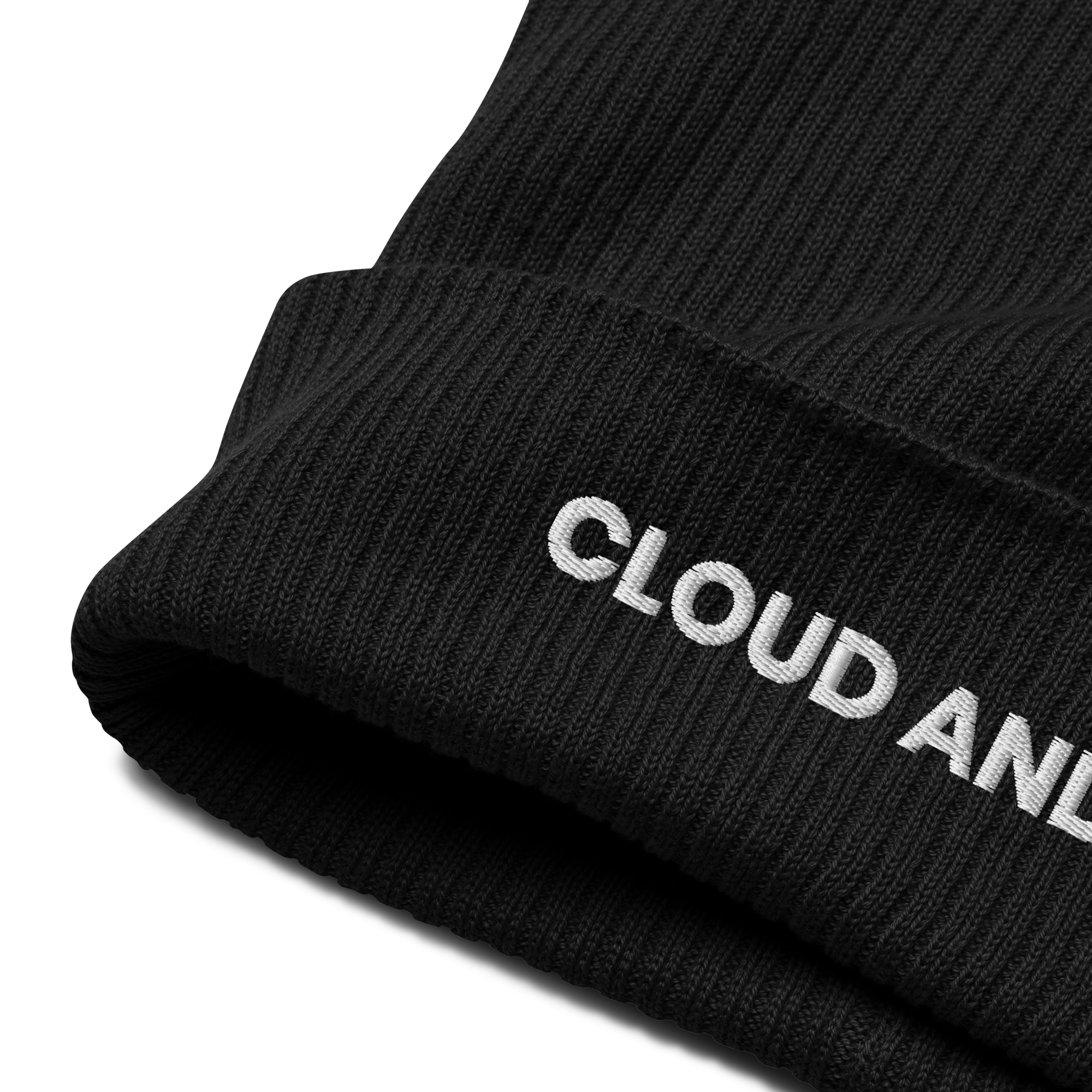 CLOUD AND FIRE Typeface Organic Ribbed Beanie