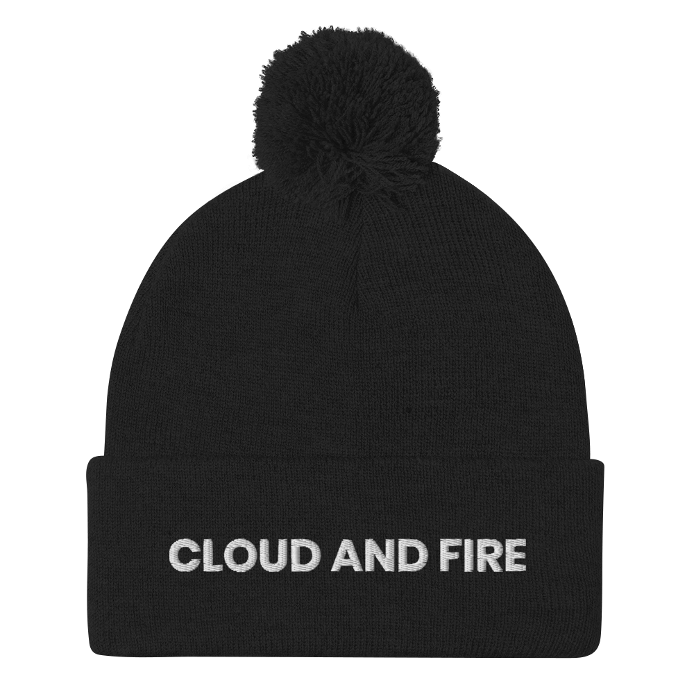 CLOUD AND FIRE Typeface Pom-Pom Beanie