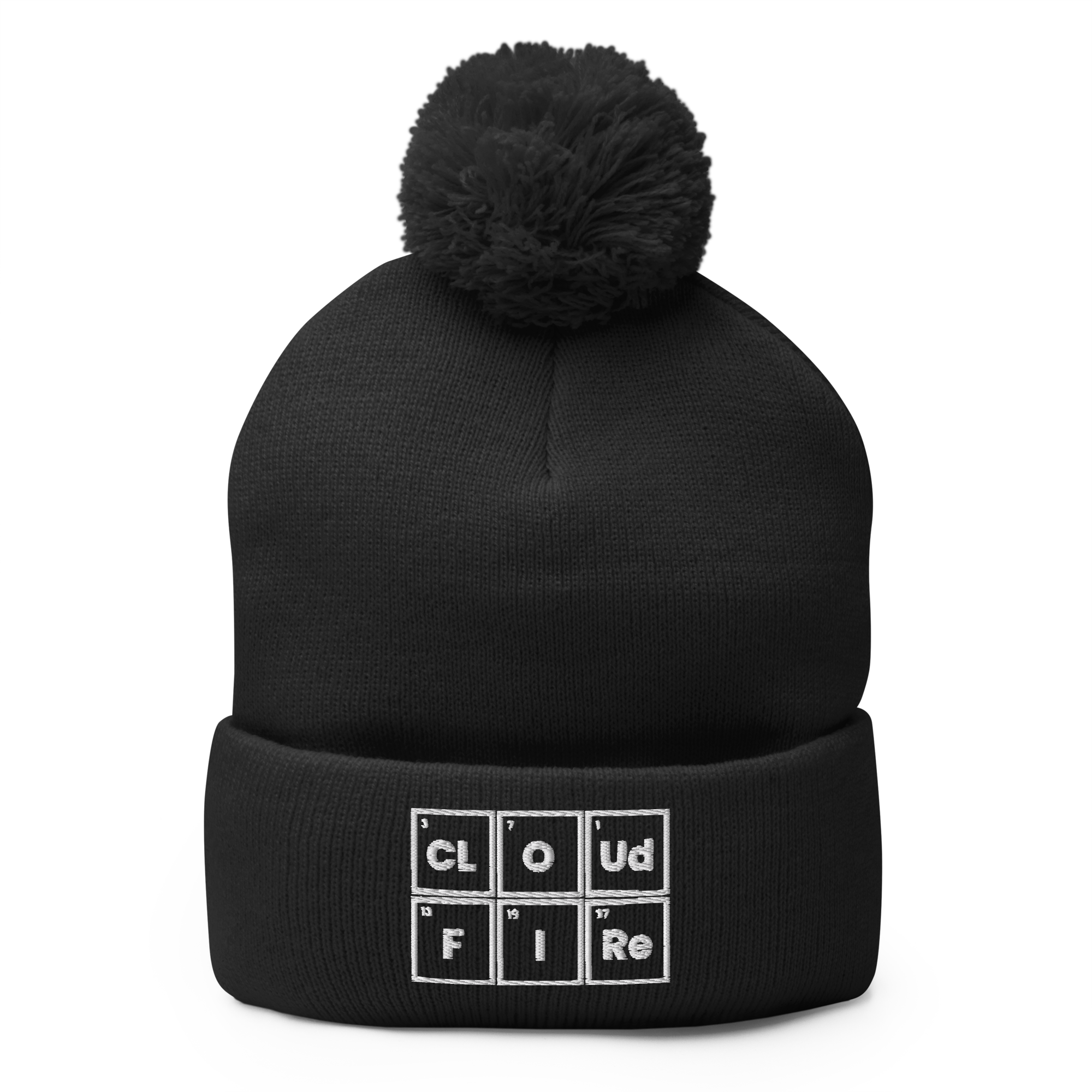 CLOUD AND FIRE Logo Pom-Pom Beanie