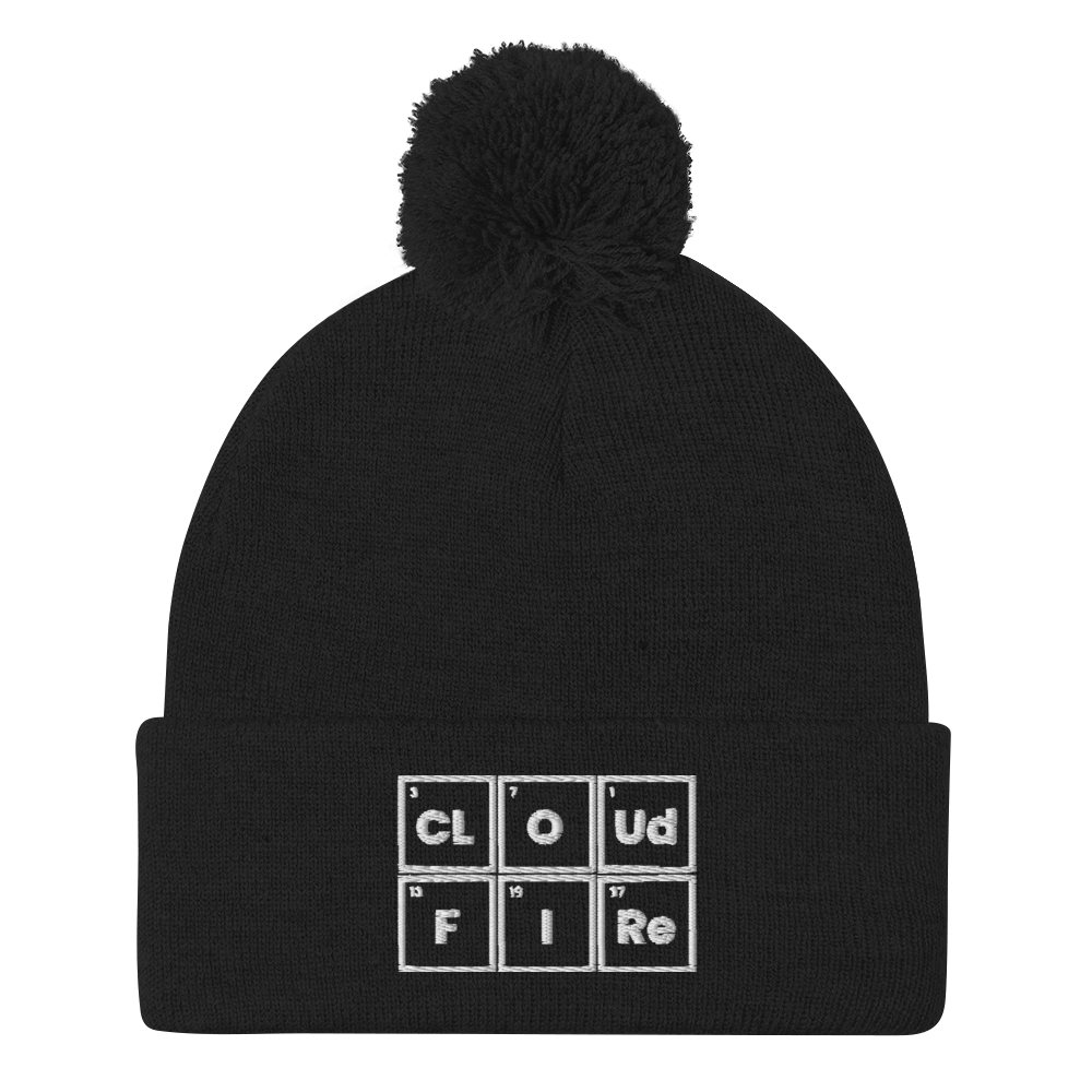 CLOUD AND FIRE Logo Pom-Pom Beanie