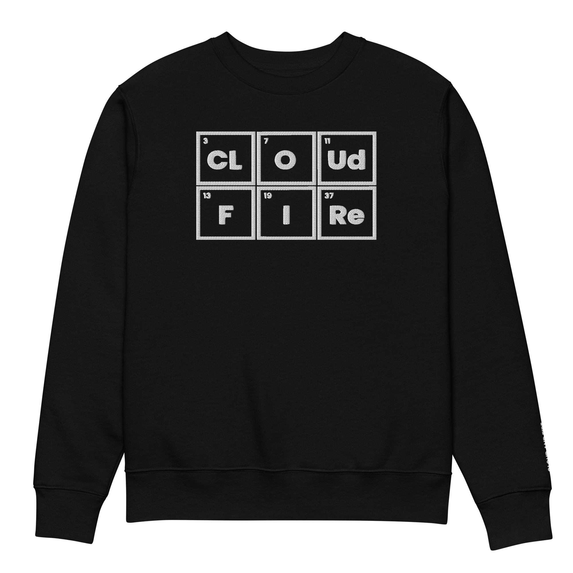 CLOUD AND FIRE Logo (embroidered) - Unisex Eco Sweatshirt