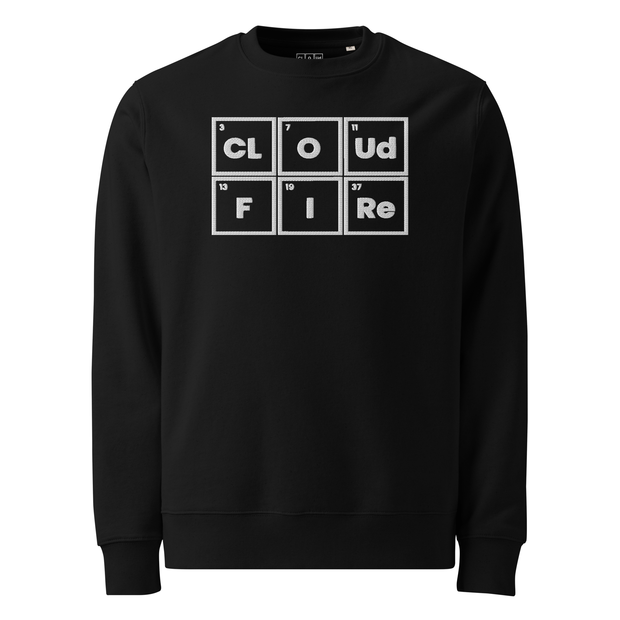 CLOUD AND FIRE Logo (embroidered) - Unisex Eco Sweatshirt