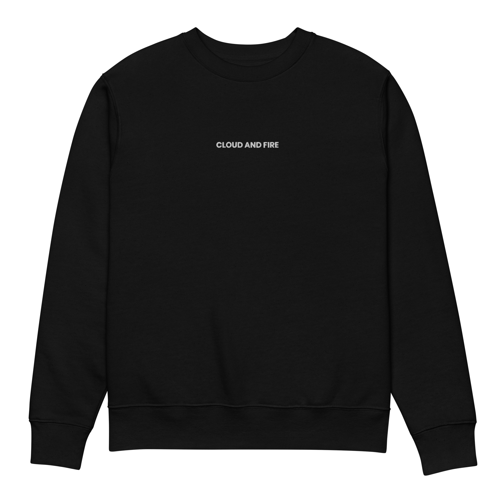 CLOUD AND FIRE Typeface (embroidered) - Unisex Eco Sweatshirt