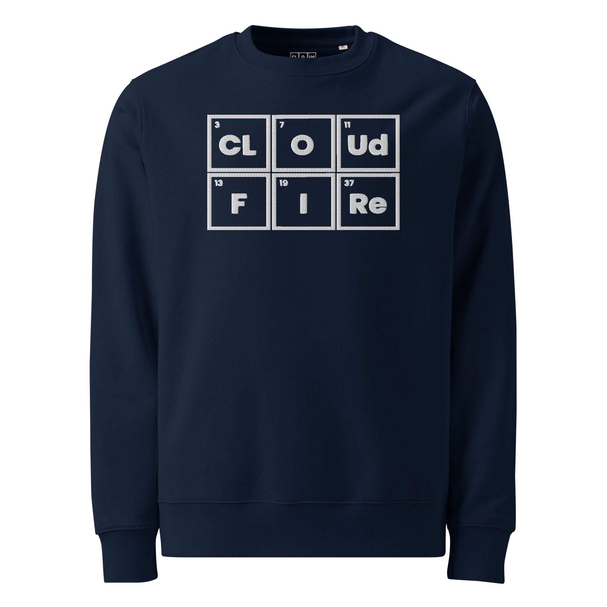 CLOUD AND FIRE Logo (embroidered) - Unisex Eco Sweatshirt