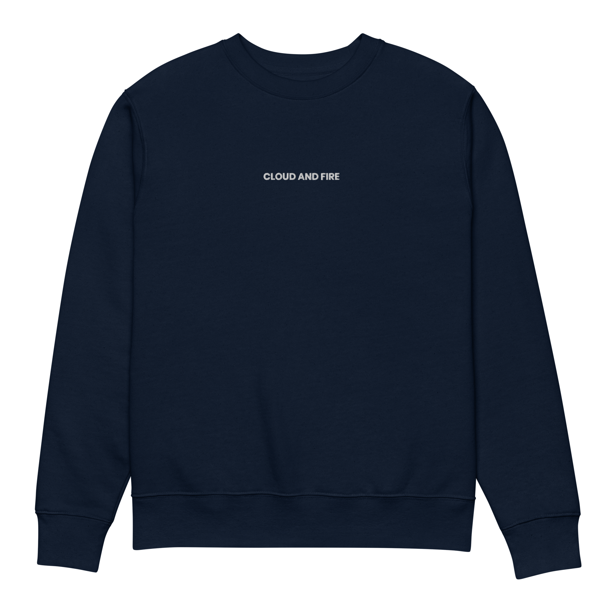 CLOUD AND FIRE Typeface (embroidered) - Unisex Eco Sweatshirt