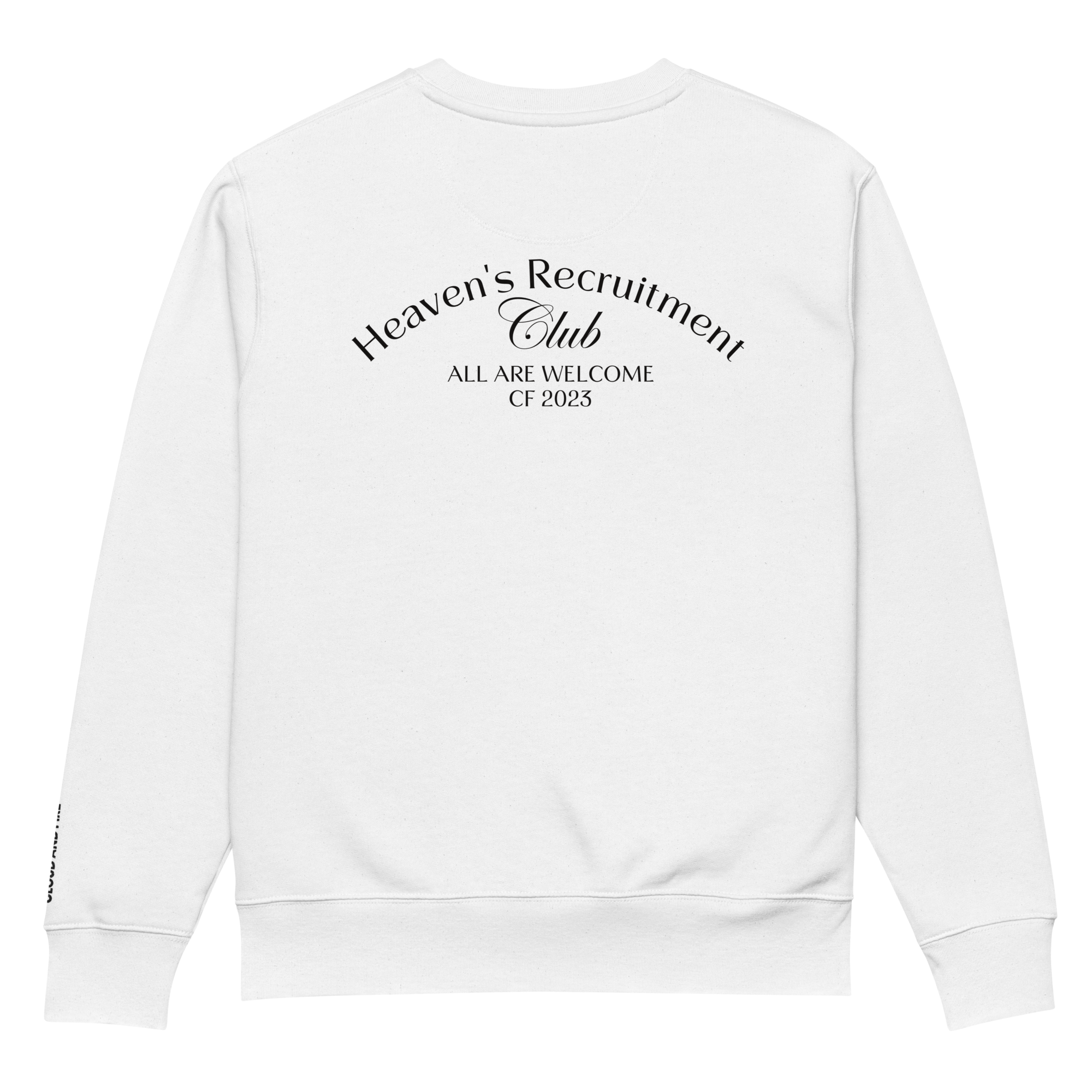 Heaven's Recruitment Club (embroidered) - Unisex Eco Sweatshirt