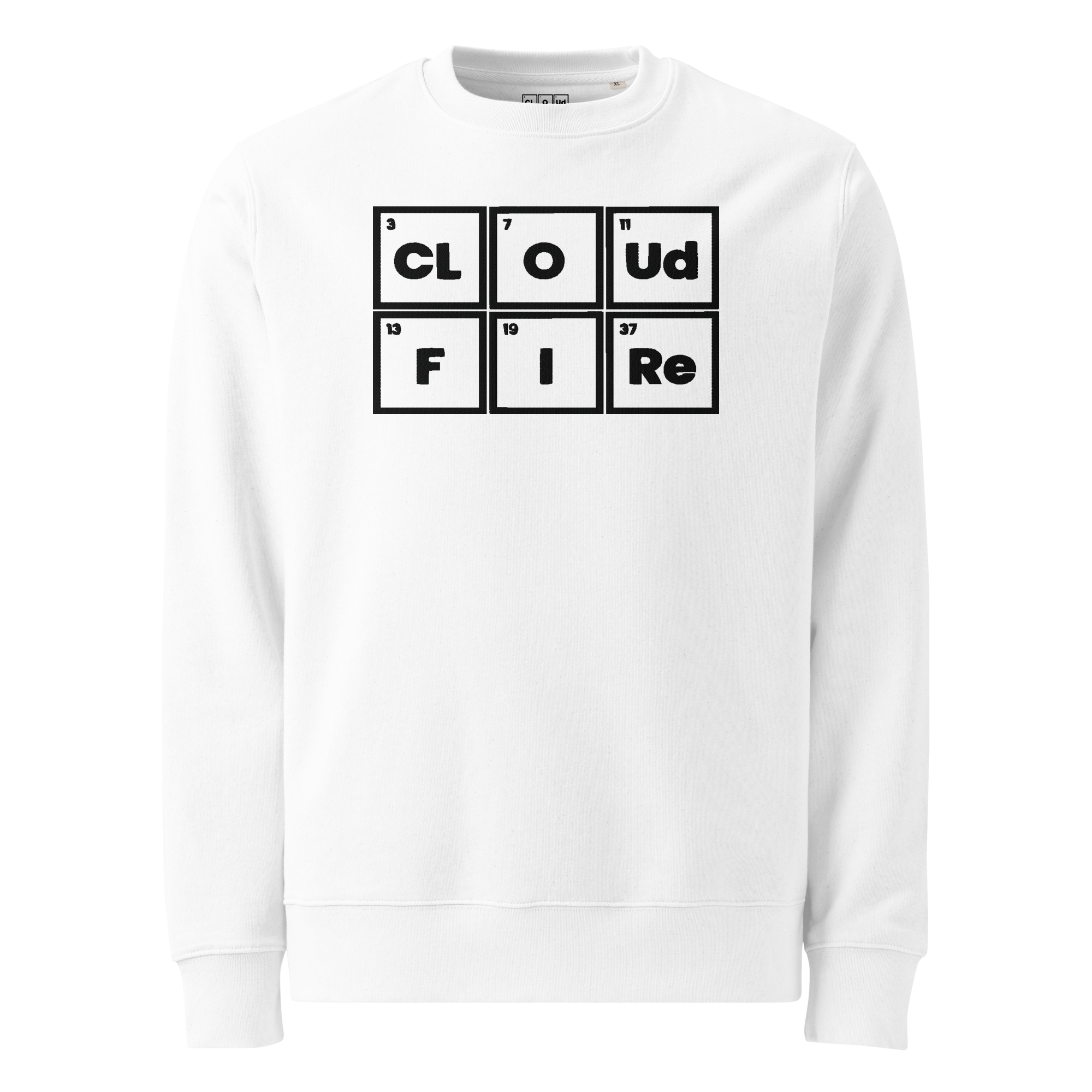 CLOUD AND FIRE Logo (embroidered) - Unisex Eco Sweatshirt