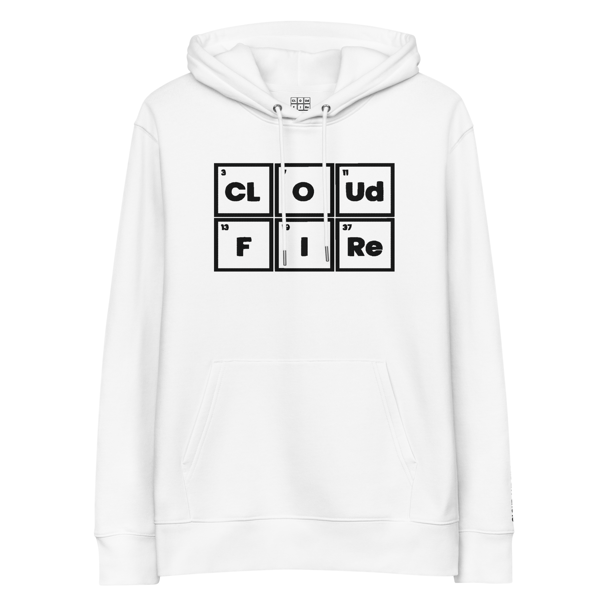 CLOUD AND FIRE Logo (embroidered) - Unisex Essential Eco Hoodie